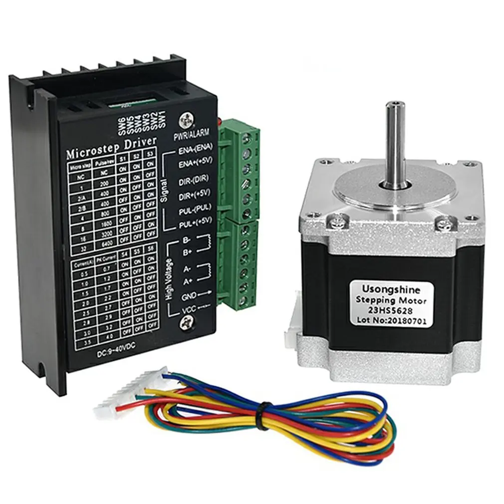 stepper motor 57hs112 tb6600 23HS5628 2.8A with TB6600 4A stepper motor driver NEMA17 23 for CNC and 3D printer
stepper motor 57hs112 tb6600 23HS5628 2.8A with TB6600 4A stepper motor driver NEMA17 23 for CNC and 3D printer