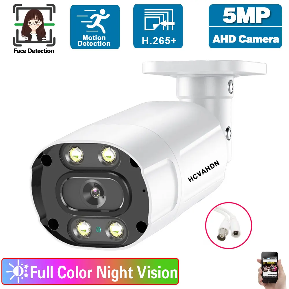 

Wired CCTV Analog Security Camera 5MP Outside Motion Detection Color Night Vision AHD Video Surveillance Camera BNC H.265 XMEYE