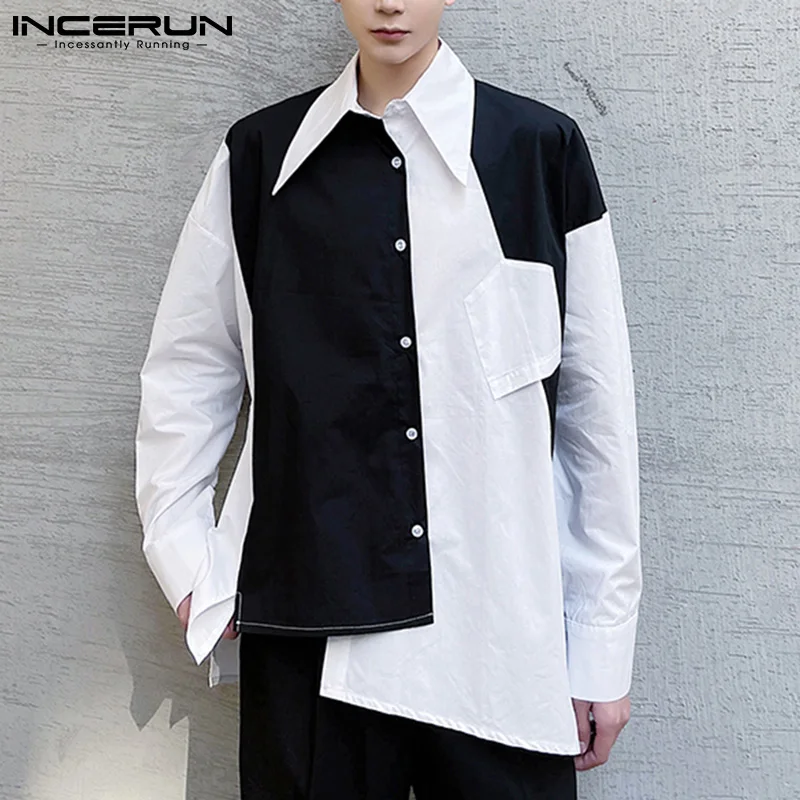 INCERUN 2022 Fashion Men Shirt Patchwork Lapel Streetwear Long Sleeve Button Casual Camisas Hombre Personality Irregular Shirts
INCERUN 2022 Fashion Men Shirt Patchwork Lapel Streetwear Long Sleeve Button Casual Camisas Hombre Personality Irregular Shirts