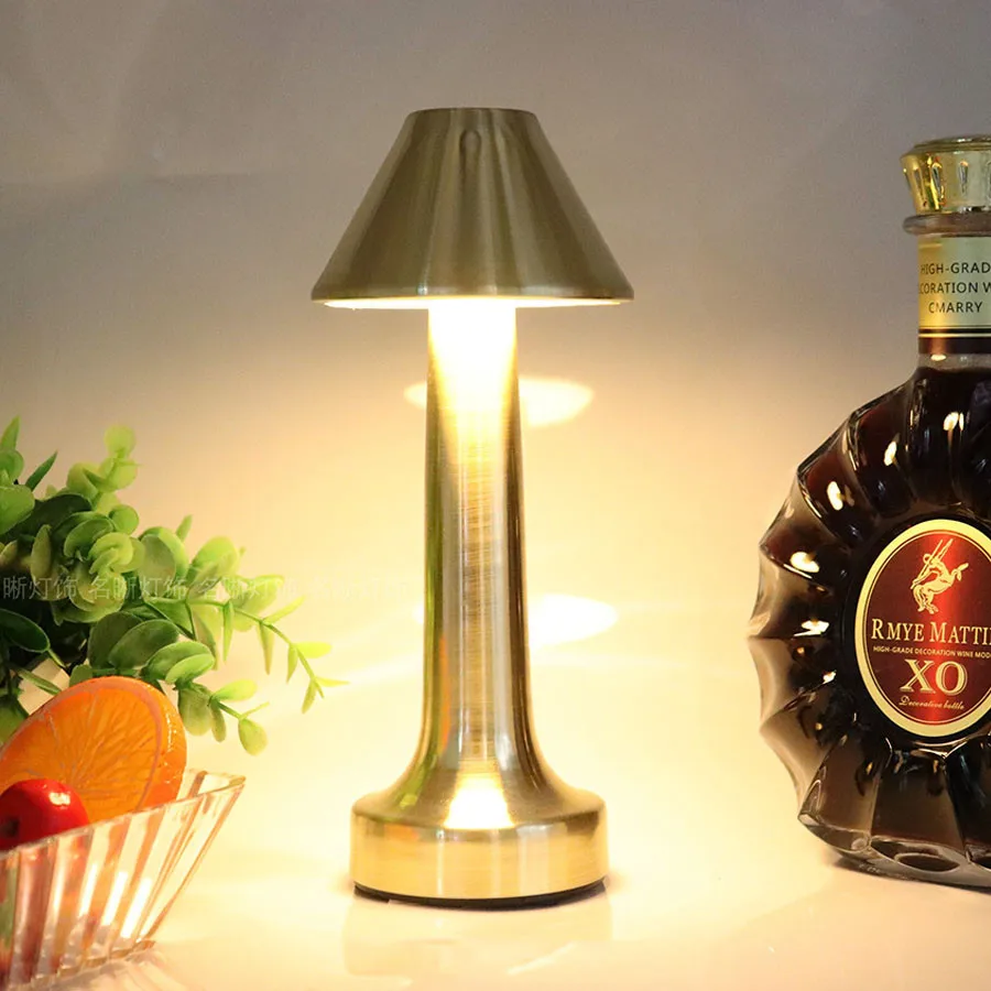 

Светодиодная настольная лампа в стиле ретро, перезаряжаемый ночник с сенсорным датчиком, беспроводной декоративный светсветильник льник д...