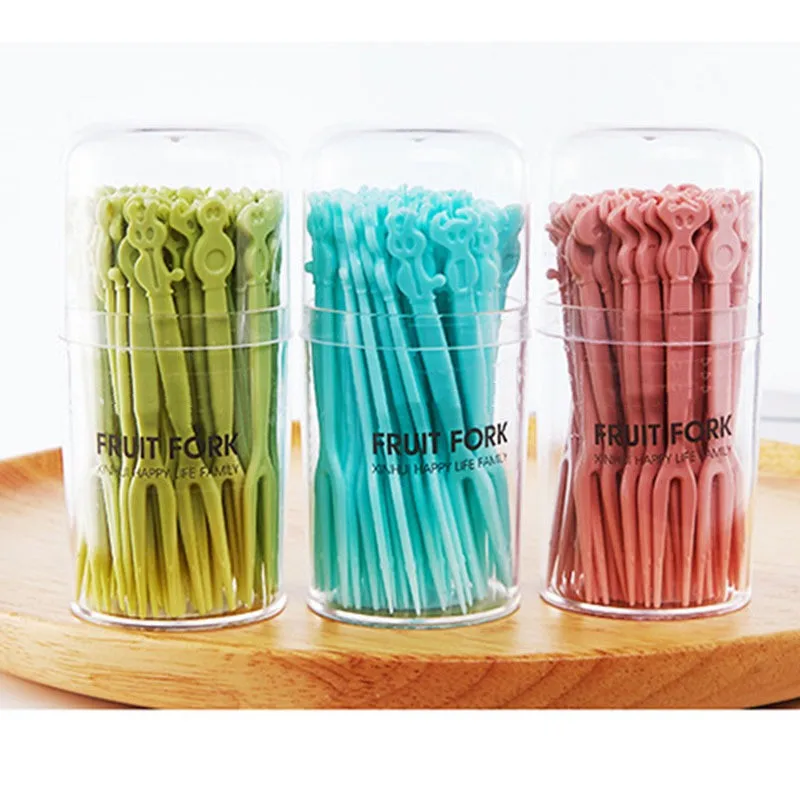 50PCs Creative Animals Fruit Fork Colorful Disposable Plastic Forks For Wedding Party Cake Dessert Forks BBQ Sticks Home Tools
50PCs Creative Animals Fruit Fork Colorful Disposable Plastic Forks For Wedding Party Cake Dessert Forks BBQ Sticks Home Tools