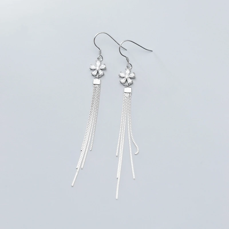 925 Solid Sterling Silver Jewelry Flower Inlay Clear Zirconia Crystal Temperament Dangle Earrings For Women Girls Lady Gift
925 Solid Sterling Silver Jewelry Flower Inlay Clear Zirconia Crystal Temperament Dangle Earrings For Women Girls Lady Gift