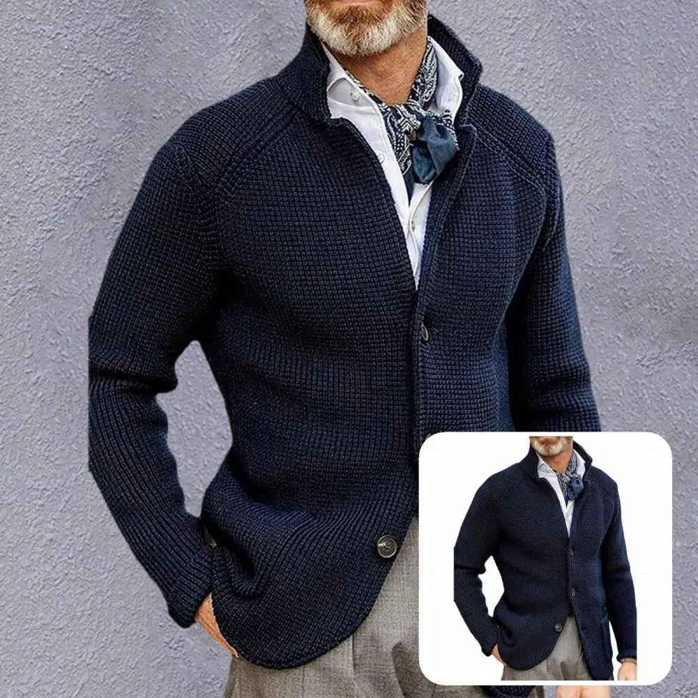 Single-breasted Fabulous Breathable Men Sweater Jacket Business Men Coat Stand Collar for Business Trip
Single-breasted Fabulous Breathable Men Sweater Jacket Business Men Coat Stand Collar for Business Trip