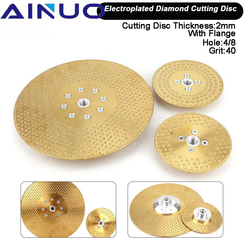 M14 Electroplated Diamond Saw Blade Cutting Grinding Disc Gold Flange Cutter for Granite Marble Ceramic 115/125/230mm
M14 Electroplated Diamond Saw Blade Cutting Grinding Disc Gold Flange Cutter for Granite Marble Ceramic 115/125/230mm