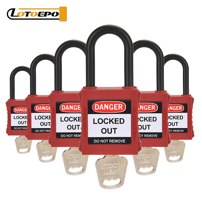 EP-8532 38mm Insulation safety padlock- Six Colors - 6 Pack - Keyed Alike - OSHA Compliant Loto Locks with 1 Key Per Lock
EP-8532 38mm Insulation safety padlock- Six Colors - 6 Pack - Keyed Alike - OSHA Compliant Loto Locks with 1 Key Per Lock