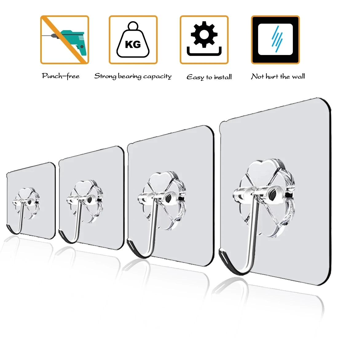 Hooks Transparent Strong Self Adhesive Door Wall Hangers Hooks Suction Heavy Load Rack Cup Sucker for Kitchen Bathroom
Hooks Transparent Strong Self Adhesive Door Wall Hangers Hooks Suction Heavy Load Rack Cup Sucker for Kitchen Bathroom