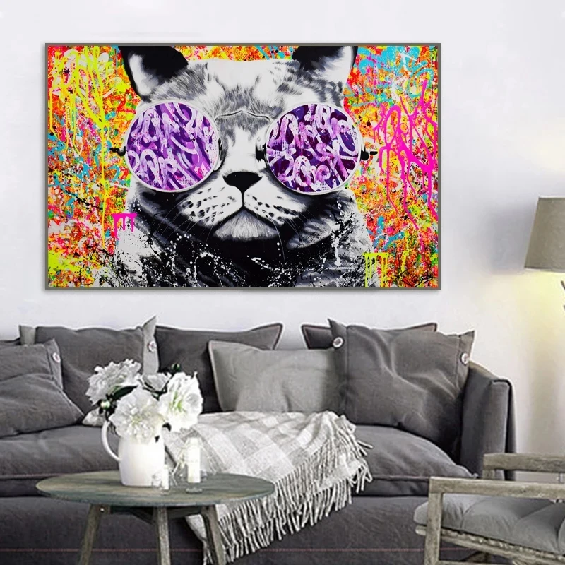 Canvas Abstract Cat Pictures Home Decoration Modern Colorful Paintings Graffiti Wall Art Printed Cool Poster Modular Living Room
Canvas Abstract Cat Pictures Home Decoration Modern Colorful Paintings Graffiti Wall Art Printed Cool Poster Modular Living Room