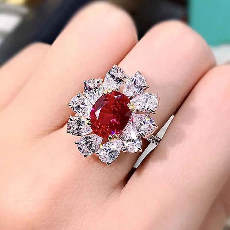Jazaz 100% 925 Sterling Silver Ruby Sparkling High Carbon Diamond Wedding Ring Women Party Anniversary Gift Fine Wholesale B0754
Jazaz 100% 925 Sterling Silver Ruby Sparkling High Carbon Diamond Wedding Ring Women Party Anniversary Gift Fine Wholesale B0754