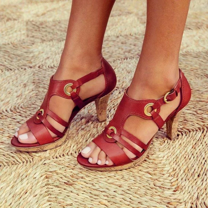 Gladiator Sandals Women Fashion Summer Buckle Strap High Heel Shoes Female Slides Peep Toe Solid Ladies Sandals Retro Shoes
Gladiator Sandals Women Fashion Summer Buckle Strap High Heel Shoes Female Slides Peep Toe Solid Ladies Sandals Retro Shoes