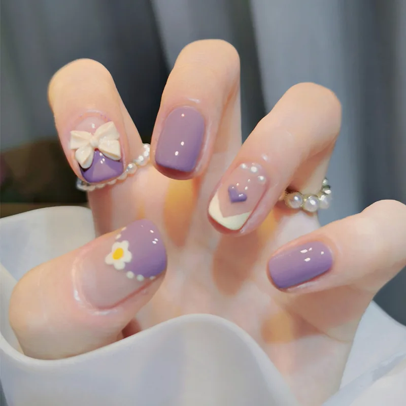 24pcs Pearl Inlaid Nail Patch Glue Type Removable Short Paragraph Fashion Manicure Save Time False Nail Patch DL
24pcs Pearl Inlaid Nail Patch Glue Type Removable Short Paragraph Fashion Manicure Save Time False Nail Patch DL