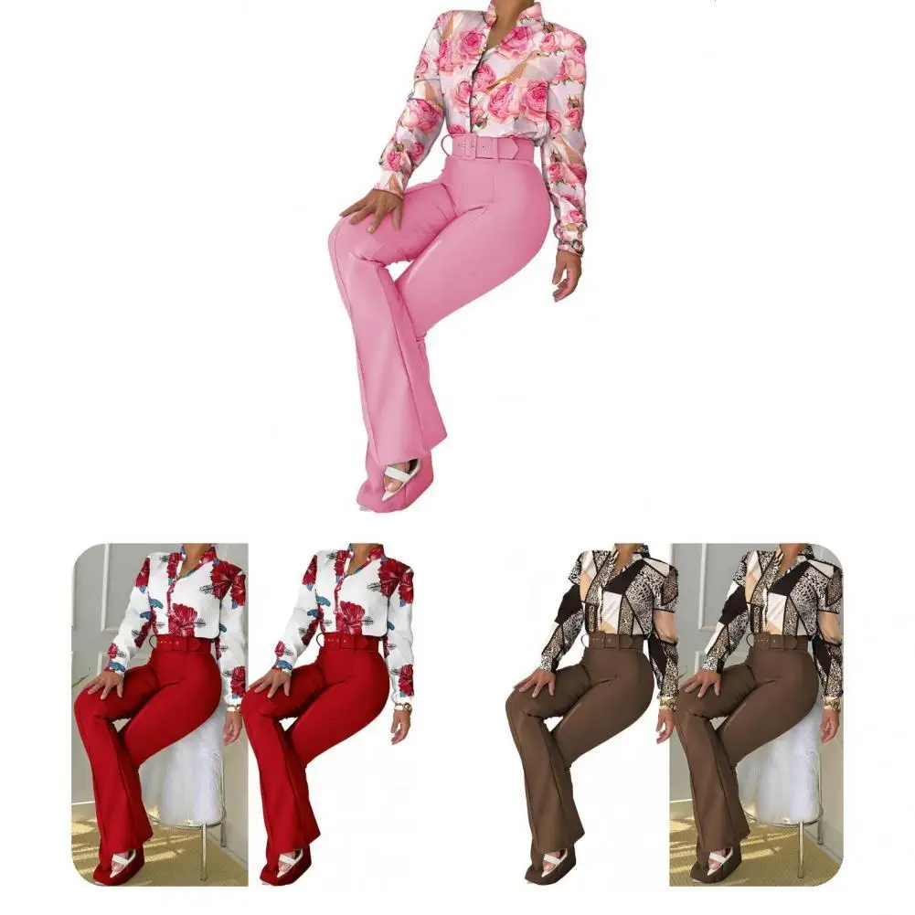 

1 Set Attractive Wrinkle-resistant Stylish Aesthetic Flower Pattern Fashion Suit for Party Fashion Womenswear Women Tops