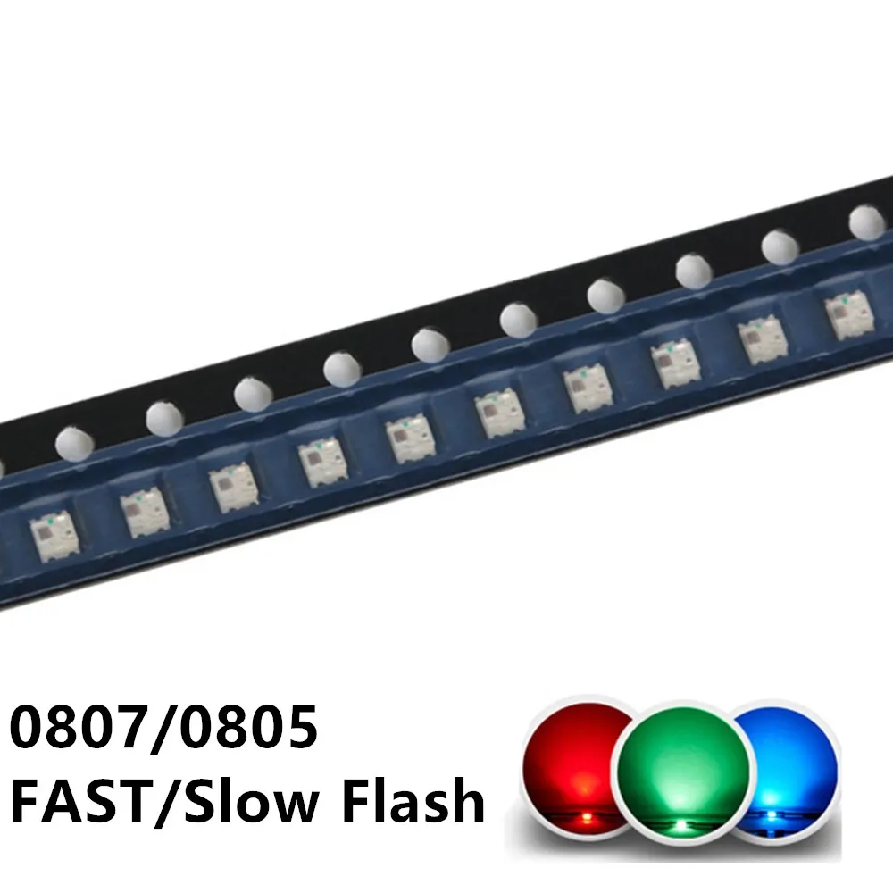 100 шт. мигающий светодиодный SMD диод 0805 RGB тока диода вспышки Alto Brilho 0807