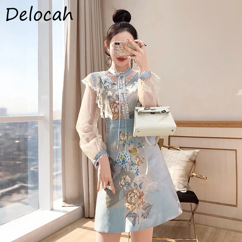 Delocah женское летнее модное подиумное короткое платье с рукавами-фонариками и кружевным бантом, расшитое блестками, женские платья трапецие...
Delocah женское летнее модное подиумное короткое платье с рукавами-фонариками и кружевным бантом, расшитое блестками, женские платья трапецие...