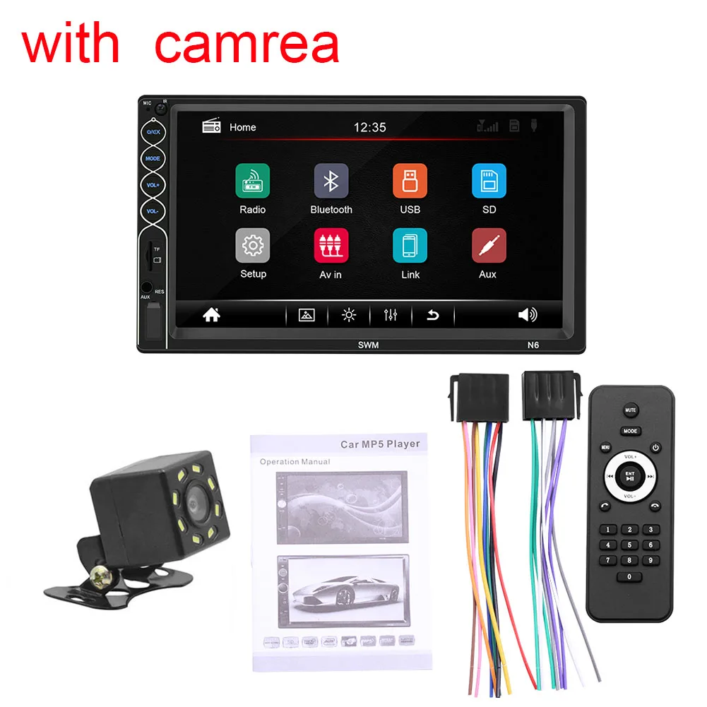 

7 inch MP5 Car Player HD Touch Screen Support Mobile Interconnection Bluetooth Hands-free Car Radio