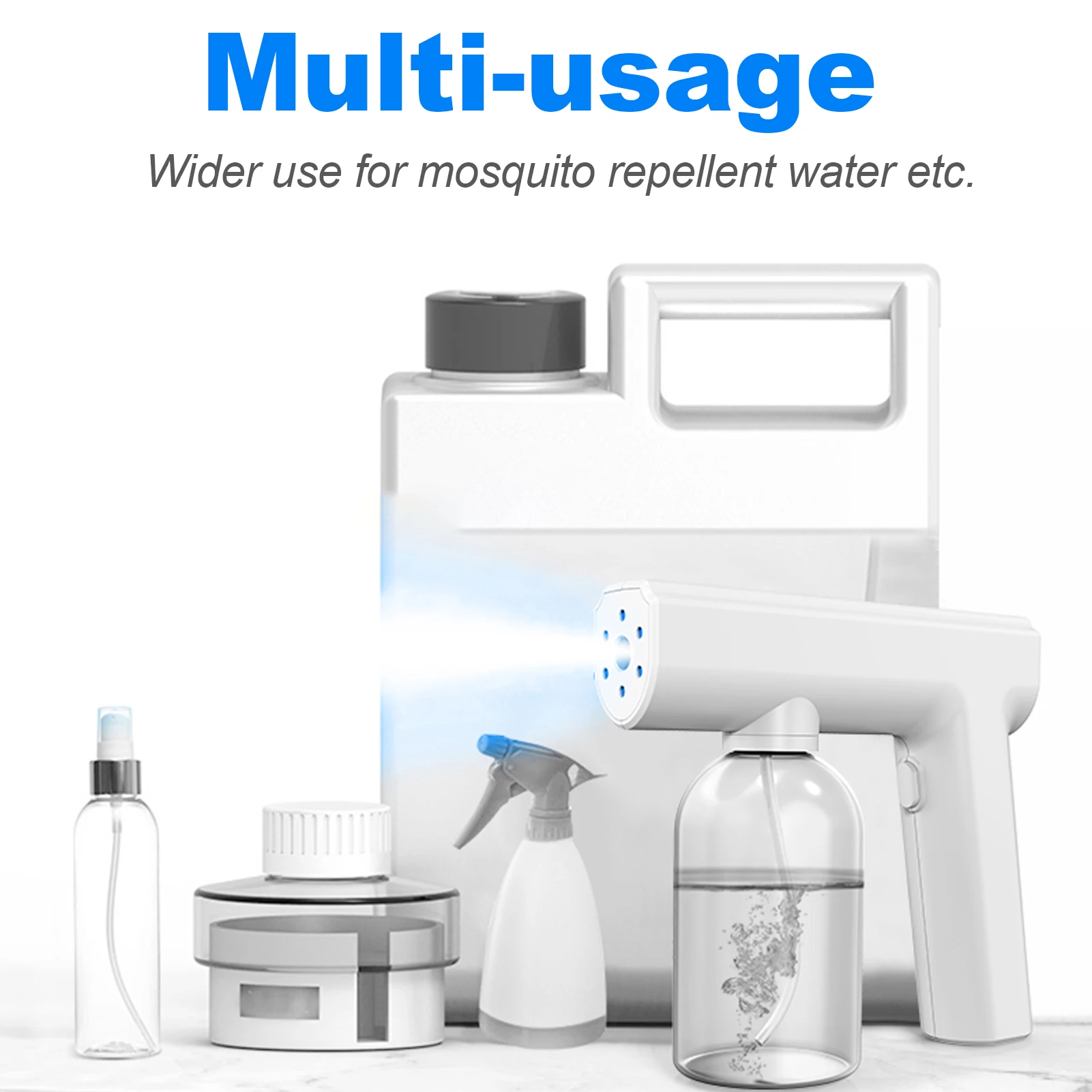 Outdoor Indoor Disinfection Gun, Handheld Blue Light Wireless Rechargeable Nano Atomizer Electric Spray Nozzle Adjustable Fogger 
Outdoor Indoor Disinfection Gun, Handheld Blue Light Wireless Rechargeable Nano Atomizer Electric Spray Nozzle Adjustable Fogger