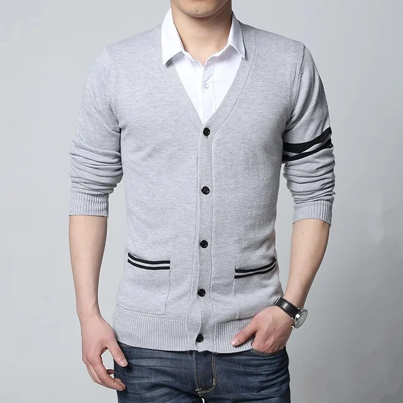 Spring 2020 Men's V-neck Slim-Fit Thin Cardigan Youth Single-Breasted Arm Striped Sweater
Spring 2020 Men's V-neck Slim-Fit Thin Cardigan Youth Single-Breasted Arm Striped Sweater