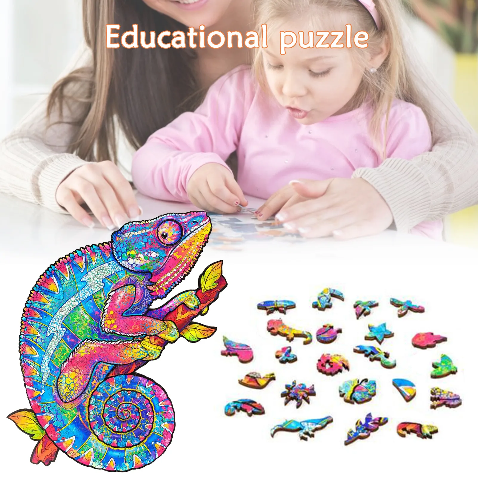 Mysterious Chameleon Puzzle Wooden Jigsaw Puzzles Gift Box For Adults Kids Chameleon Puzzle For Family Game Play Collection #W0
Mysterious Chameleon Puzzle Wooden Jigsaw Puzzles Gift Box For Adults Kids Chameleon Puzzle For Family Game Play Collection #W0
