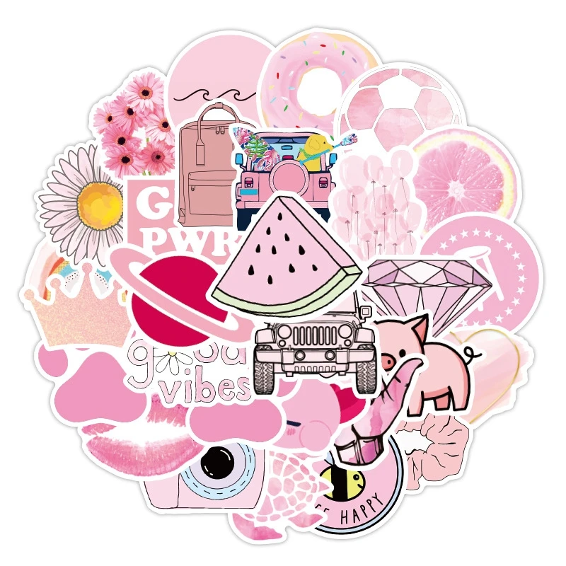 50pcs Vsco Girl Stickers Pack Anime Cool Cute Animal Sticker For Laptop Skateboard Phone Case Car Motorcycle Suitcase | Игрушки и хобби