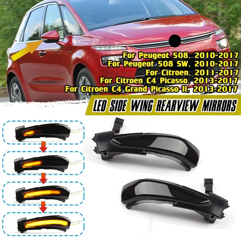 NEW-Car Dynamic LED Turn Signal Light Rearview Mirror Light Indicator for Peugeot 508 Citroen C4 Picasso DS5 2011-2018
NEW-Car Dynamic LED Turn Signal Light Rearview Mirror Light Indicator for Peugeot 508 Citroen C4 Picasso DS5 2011-2018