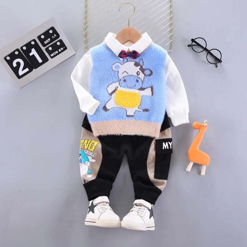 Boys New Fashion Spring and Autumn Sweater Suit Bow Tie Single Breasted Lapel Trousers Sets
Boys New Fashion Spring and Autumn Sweater Suit Bow Tie Single Breasted Lapel Trousers Sets