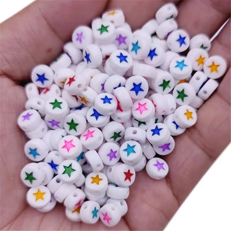 50pcs White Round Beads Color Five-Pointed Star Acrylic Beads For DIY Jewelry Bracelet Pendant Pendant Spacer Beads Material
50pcs White Round Beads Color Five-Pointed Star Acrylic Beads For DIY Jewelry Bracelet Pendant Pendant Spacer Beads Material