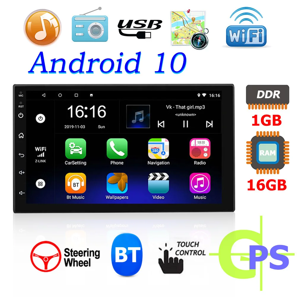 7 Inch Single Din Wireless Bluetooth WiFi Car GPS Navigation System Android 10 system MP5 Multimedia Player GPS Coche Automovil
7 Inch Single Din Wireless Bluetooth WiFi Car GPS Navigation System Android 10 system MP5 Multimedia Player GPS Coche Automovil