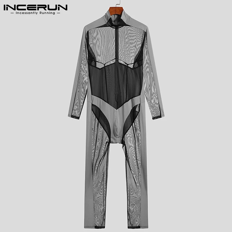 Men Pajamas Jumpsuits Mesh Patchwork Homewear Turtleneck 2022 Long Sleeve Transparent Sexy Men Rompers Skinny Playsuit INCERUN 7
Men Pajamas Jumpsuits Mesh Patchwork Homewear Turtleneck 2022 Long Sleeve Transparent Sexy Men Rompers Skinny Playsuit INCERUN 7