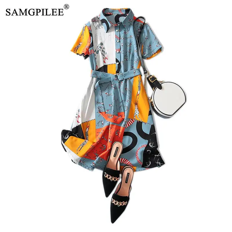 Polo Dresses 2020 Clothes Women Casual A-line Print Short Sleeve Dress Plus Size Sashes Knee-length Empire Dresses For Women 3xl
Polo Dresses 2020 Clothes Women Casual A-line Print Short Sleeve Dress Plus Size Sashes Knee-length Empire Dresses For Women 3xl