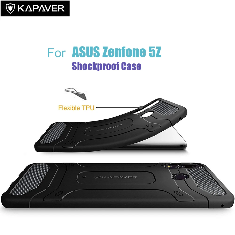 KAPAVER Luxury Official Silicone Phone Case For ASUS Zenfone 5Z Shockproof Bumper protection Back Cover High Quality funda | Мобильные