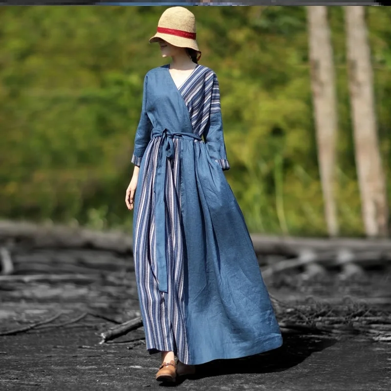 Plus size Female Cotton Linen Dress wholesale Women Summer Casual V-neck A-line Midi Dresses Vestidos
Plus size Female Cotton Linen Dress wholesale Women Summer Casual V-neck A-line Midi Dresses Vestidos