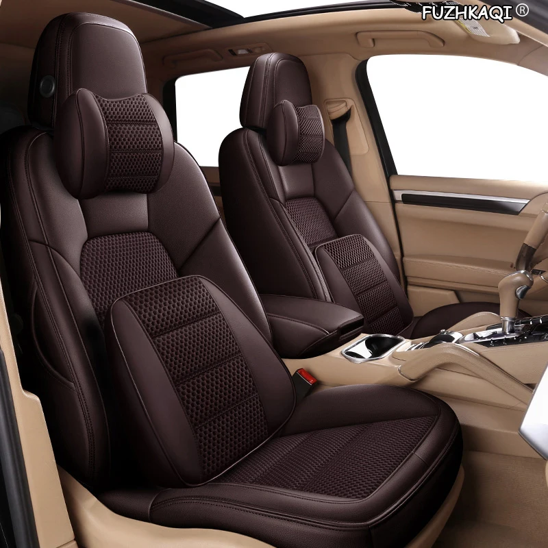 Чехлы на сиденья автомобиля FUZHKAQI Кожаные чехлы для BMW серий 3/4 E46 E90 E91 E92 E93 F30 F31 F34 F35