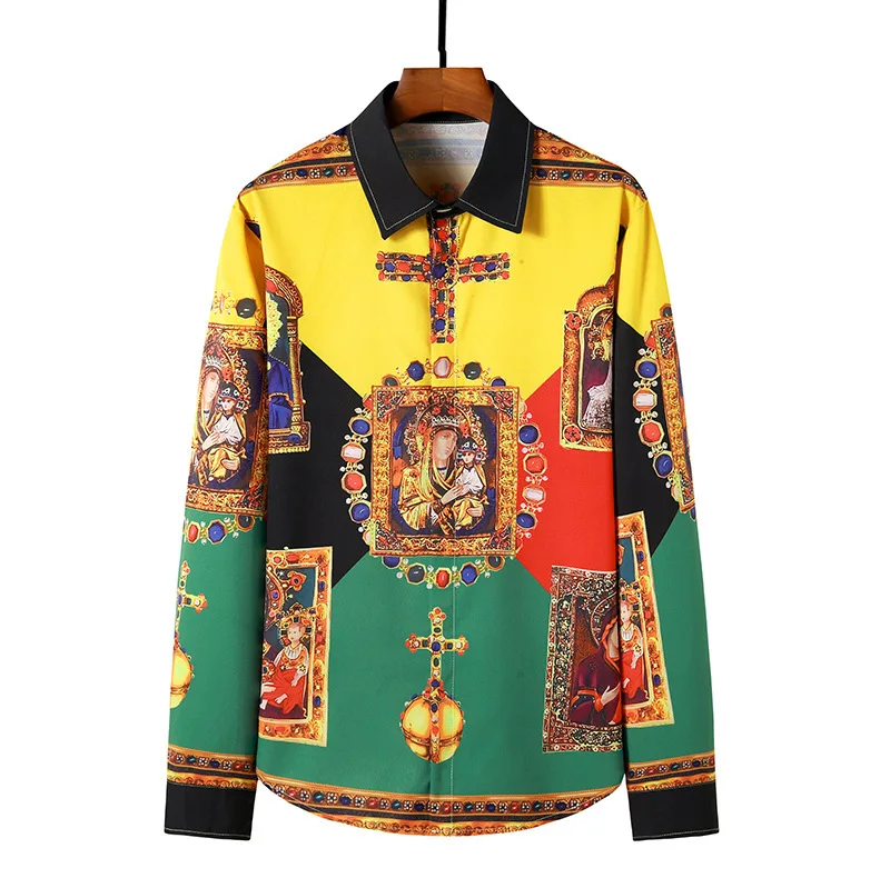 Latest Design Printed Luxury European Baroque Style Men Button Down Long Sleeve Shirt
Latest Design Printed Luxury European Baroque Style Men Button Down Long Sleeve Shirt