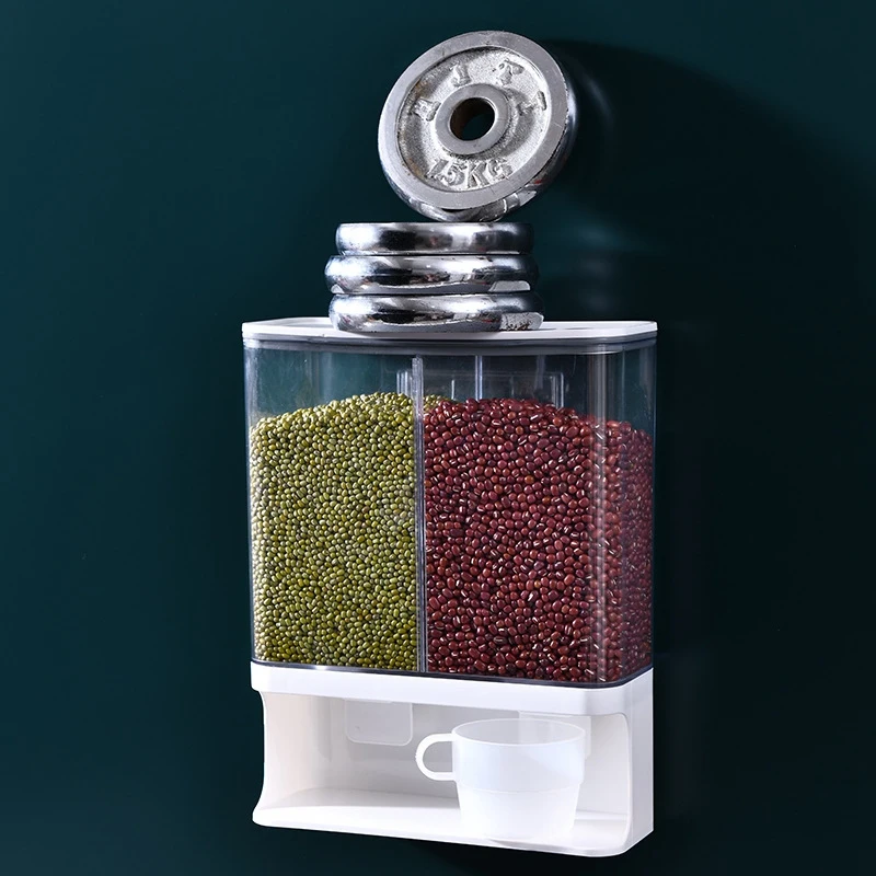 Dry Food Dispenser 2 Grids Wall Mount Cereal Container Kitchen Storage Machine 3L Large Capacity Sealed Storage Tank
Dry Food Dispenser 2 Grids Wall Mount Cereal Container Kitchen Storage Machine 3L Large Capacity Sealed Storage Tank