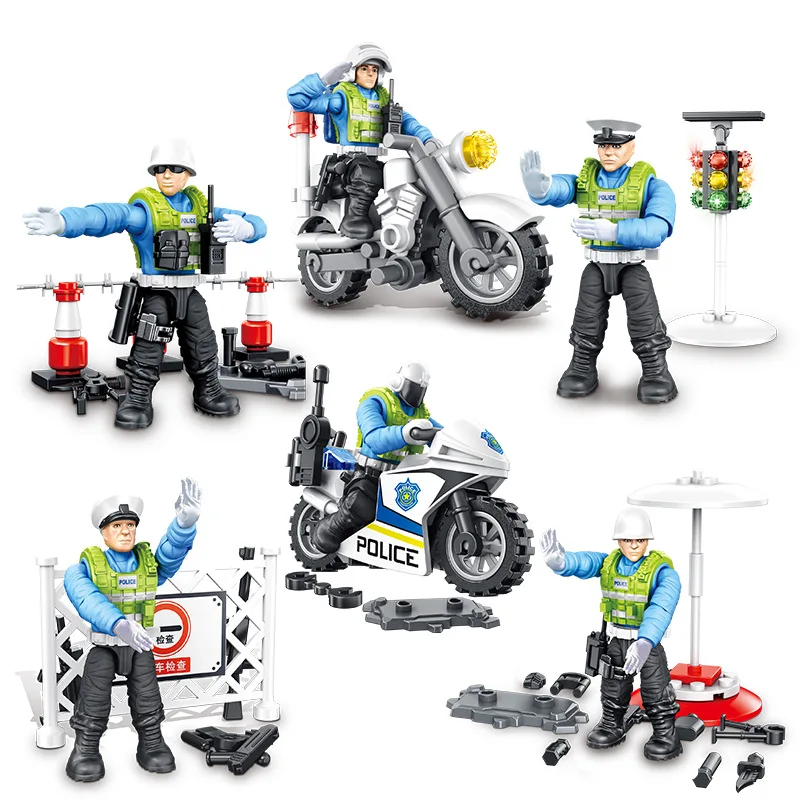 1:36 scale super city Traffic police action figures mega block policeman motorcycle building bricks toys for boys gifts
1:36 scale super city Traffic police action figures mega block policeman motorcycle building bricks toys for boys gifts