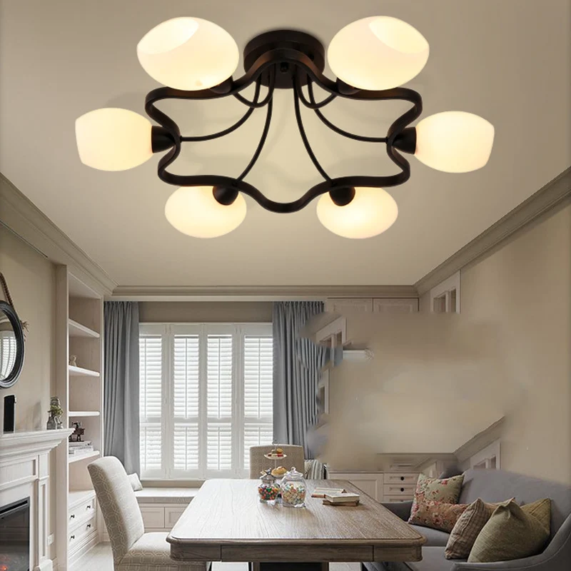 Modern LED Ceiling Lamp Iron Indoor Luminaria Light Fixture American Living Room Bedroom Glass Ceiling Lights
Modern LED Ceiling Lamp Iron Indoor Luminaria Light Fixture American Living Room Bedroom Glass Ceiling Lights
