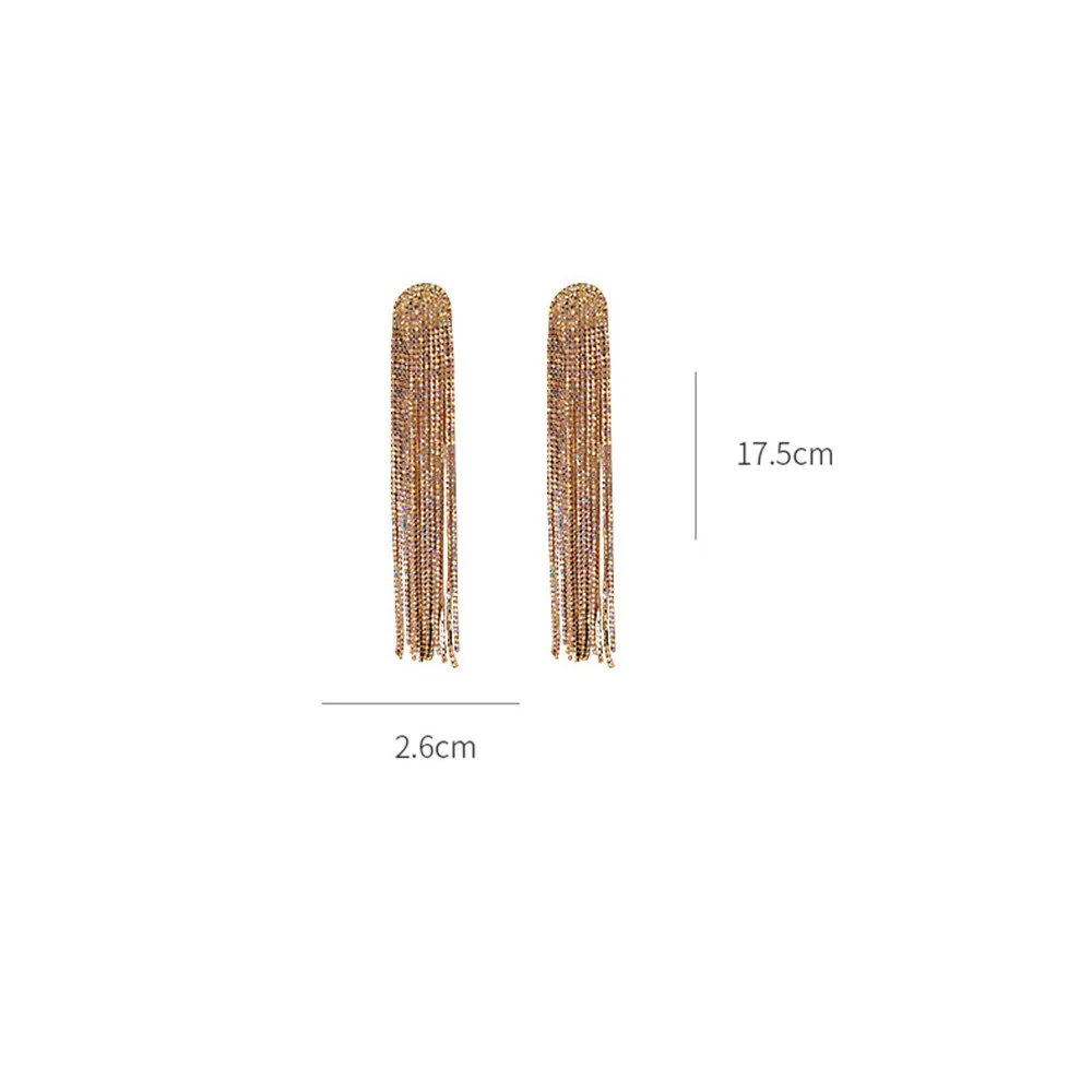 2020 New Eardrop Exaggerated Long Tassel Inlaid Zircon Earrings Gold Simple Super Long Multilaye Women Exaggerated
2020 New Eardrop Exaggerated Long Tassel Inlaid Zircon Earrings Gold Simple Super Long Multilaye Women Exaggerated
