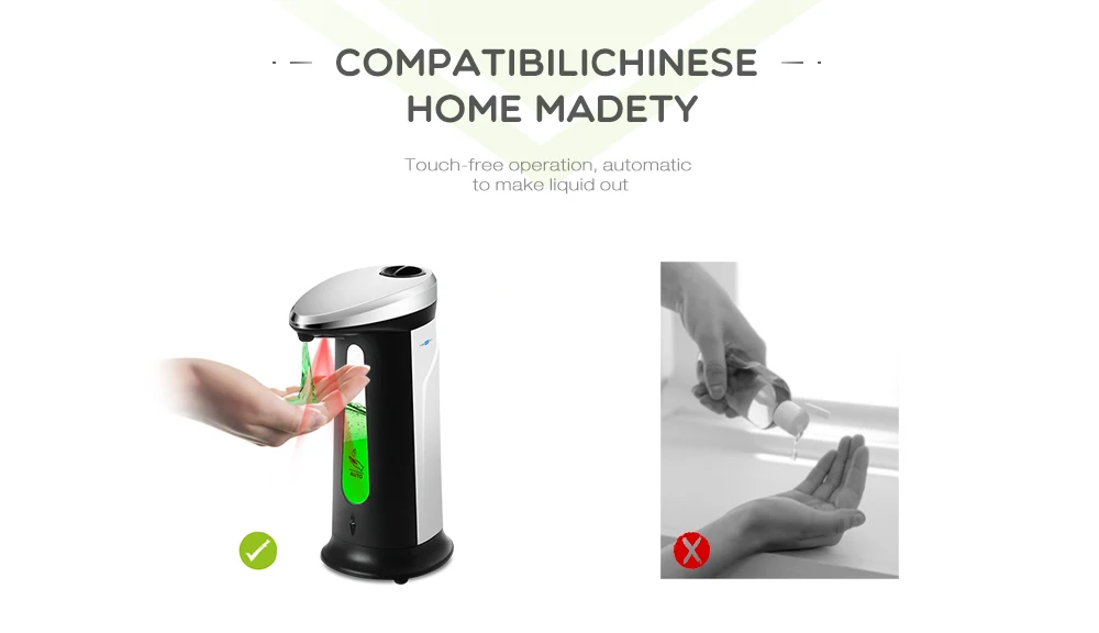 400Ml Liquid Soap Dispenser Automatic Touchless Smart Sensor Induction Soap Dispenser Hand Washing Device for Kitchen Bathroom 
400Ml Liquid Soap Dispenser Automatic Touchless Smart Sensor Induction Soap Dispenser Hand Washing Device for Kitchen Bathroom