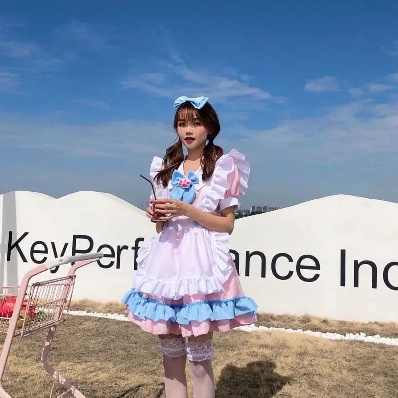 2021 Summer New Plus Size Maid Dress Kawaii Women'S Cosplay Pink Blue LolIta Dress Female S-3XL Super Cute Big Bow Lolita Dress
2021 Summer New Plus Size Maid Dress Kawaii Women'S Cosplay Pink Blue LolIta Dress Female S-3XL Super Cute Big Bow Lolita Dress