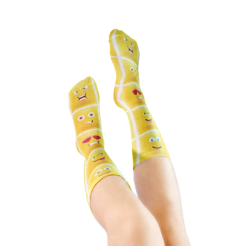 Новые модные носки с 3D рисунком смайликов для женщин эмотивы милые студенческие