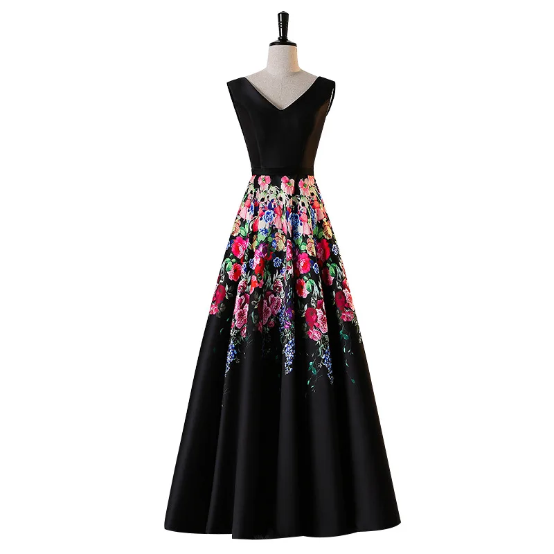 Women's wedding party dress plus size V neck floral print satin lace up long formal prom evening dress New Year cocktail dress
Women's wedding party dress plus size V neck floral print satin lace up long formal prom evening dress New Year cocktail dress