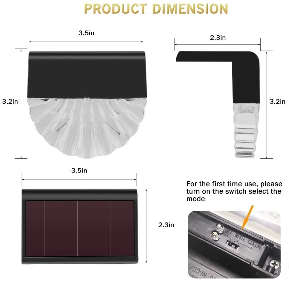 1/4/6PCS Waterproof LED Solar Light Outdoor Garden Fence Light Two Color Optional Street Lamp Stair Lights
1/4/6PCS Waterproof LED Solar Light Outdoor Garden Fence Light Two Color Optional Street Lamp Stair Lights