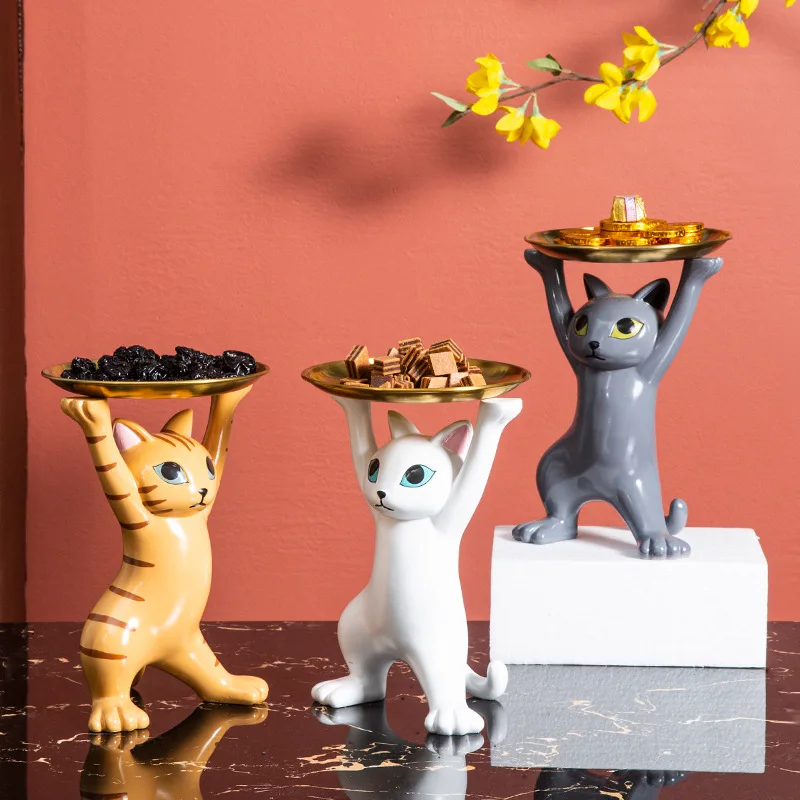 Tray for Decoration Cat Statue Ornaments Home Decor Modern Desktop Keys Fruit Snack Lipstick Storage Home Decor Creative Figure 
Tray for Decoration Cat Statue Ornaments Home Decor Modern Desktop Keys Fruit Snack Lipstick Storage Home Decor Creative Figure