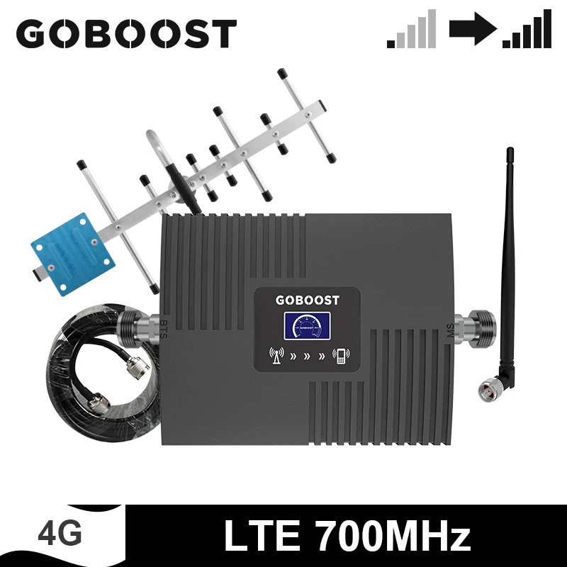 GOBOOST LTE 4G 700 МГц усилитель сигнала полоса 28 однодиапазонный сотовый с антенной 10 м