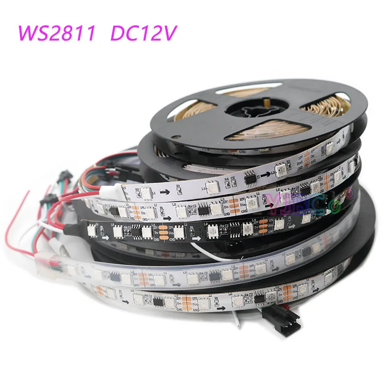 

WS2811 LED Strip Light DC12V 1m/2m/3m/4m/5m Addressable 30/60 leds/m WS2811 IC 5050 RGB pixels LED Lamp Tape,IP30/IP65/IP67