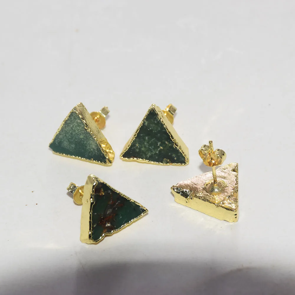 Natural Green Chrysoprase stone stud earrings for women female 2023 triangle 5pc geode druzy jewelry Gold Plating free shipping
Natural Green Chrysoprase stone stud earrings for women female 2023 triangle 5pc geode druzy jewelry Gold Plating free shipping