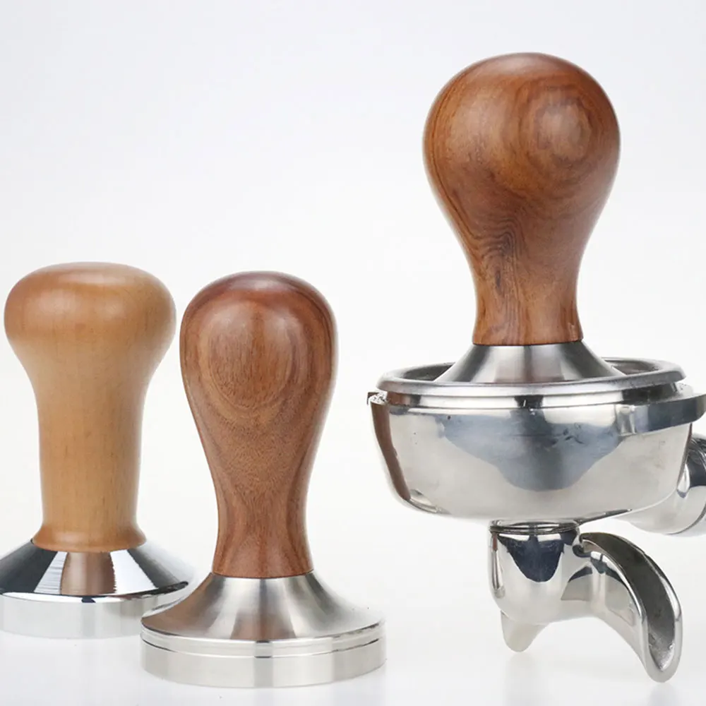 51mm 58mm Wooden Handle Coffee Powder Hammer Handmade Coffee Tampers with 304 Stainless Steel Base Coffee Accessories
51mm 58mm Wooden Handle Coffee Powder Hammer Handmade Coffee Tampers with 304 Stainless Steel Base Coffee Accessories