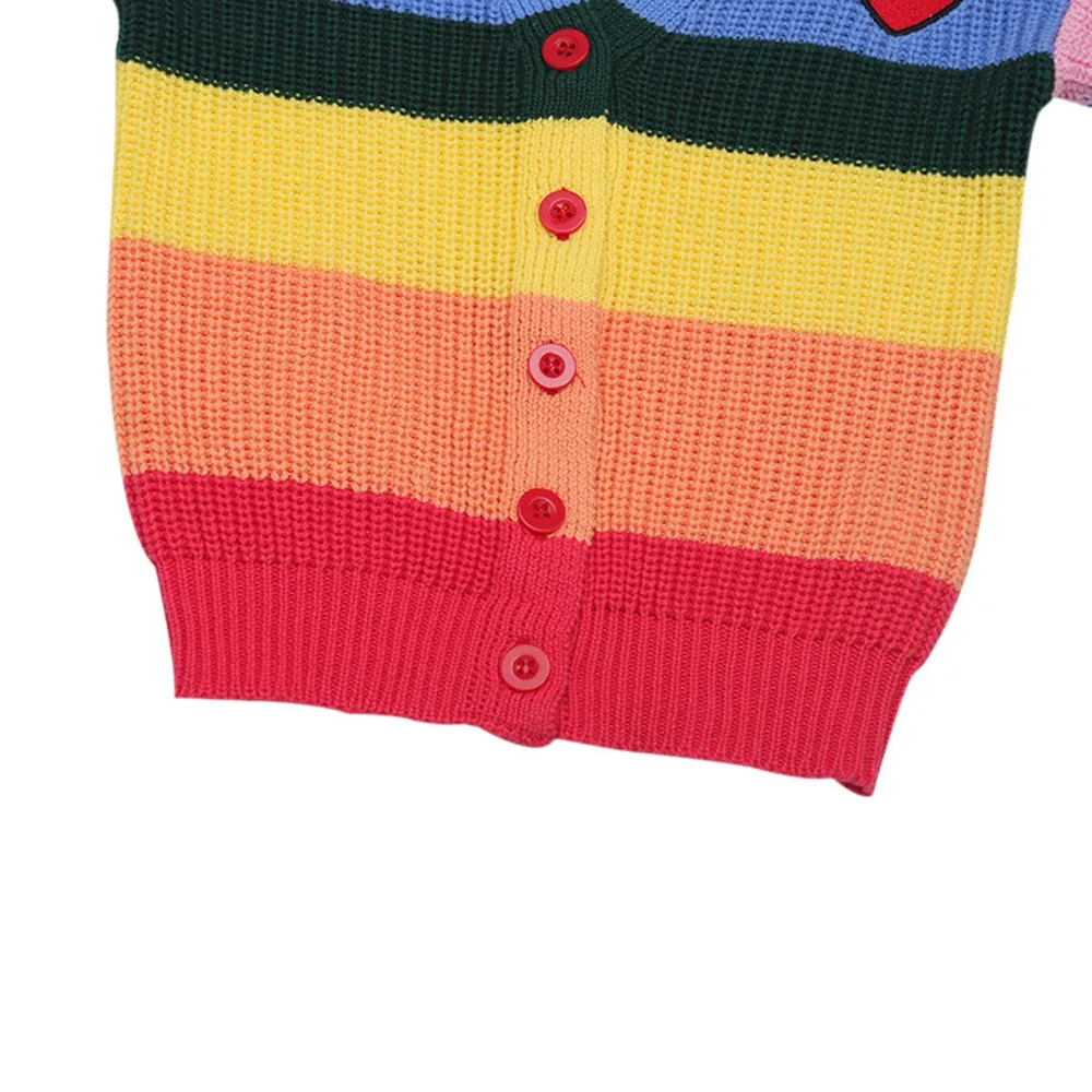 Fashion 2019 Toddler Kids Baby Clothes Girls Boys Long Sleeve Rainbow Striped Knitted Tops Sweater Winter Keep Warm Outfits | Мать и