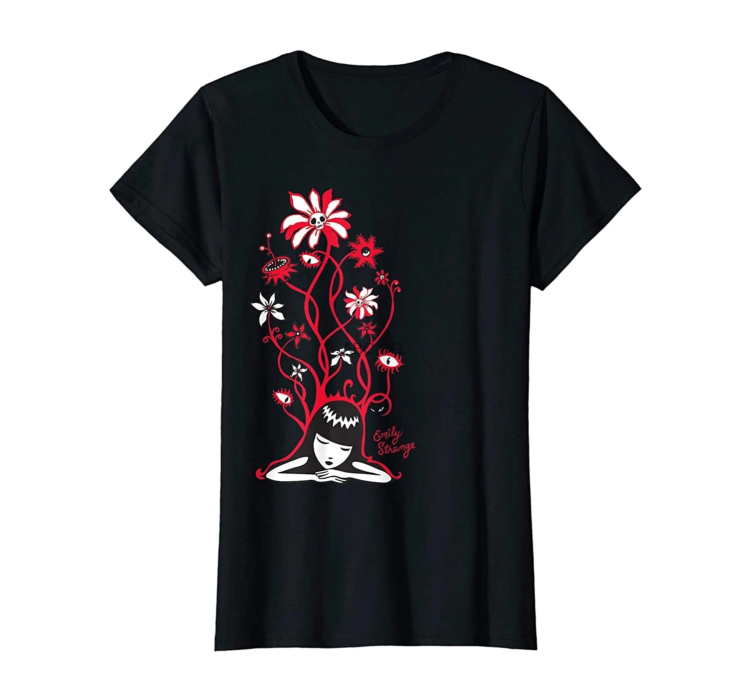 Эмили, странный цветок, мощный Кот, ворсовая футболка 
Эмили, странный цветок, мощный Кот, ворсовая футболка