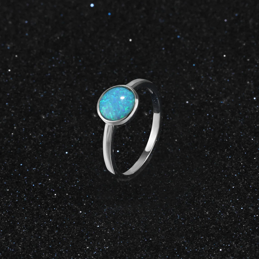 Simple 925 Sterling Silver Blue Round Opal Rings Women Trendy Gentle Silver 925 Ring for Women Wedding Party Fine Jewelry
Simple 925 Sterling Silver Blue Round Opal Rings Women Trendy Gentle Silver 925 Ring for Women Wedding Party Fine Jewelry