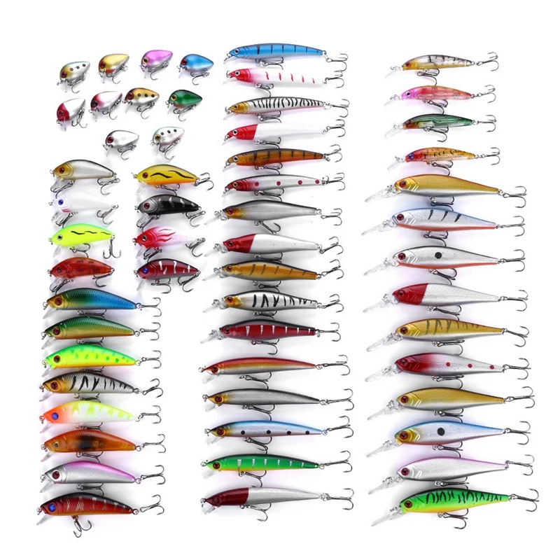 56Pcs/Set Mixed Models Fishing Lures Minnow Lure Lifelike Artificial Crank Baits Tackle Treble Hooks Kit
56Pcs/Set Mixed Models Fishing Lures Minnow Lure Lifelike Artificial Crank Baits Tackle Treble Hooks Kit